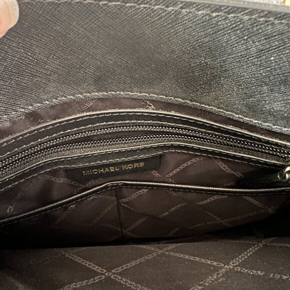 Michael Kors Black Jet Set Leather Shoulder Bag Tote Purse Handbag - Picture 7 of 8